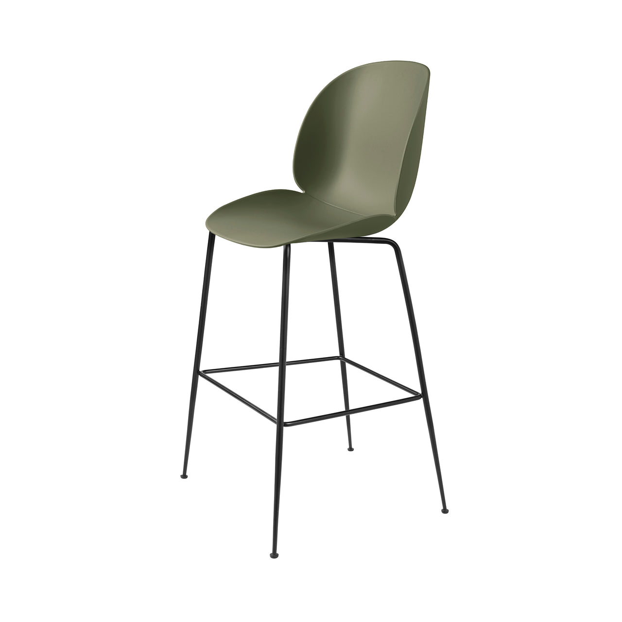 Beetle Bar + Counter Chair: Bar + Fern Green + Black Matt