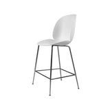 Beetle Bar + Counter Chair: Felt Glides + Counter + Alabaster White + Black Chrome