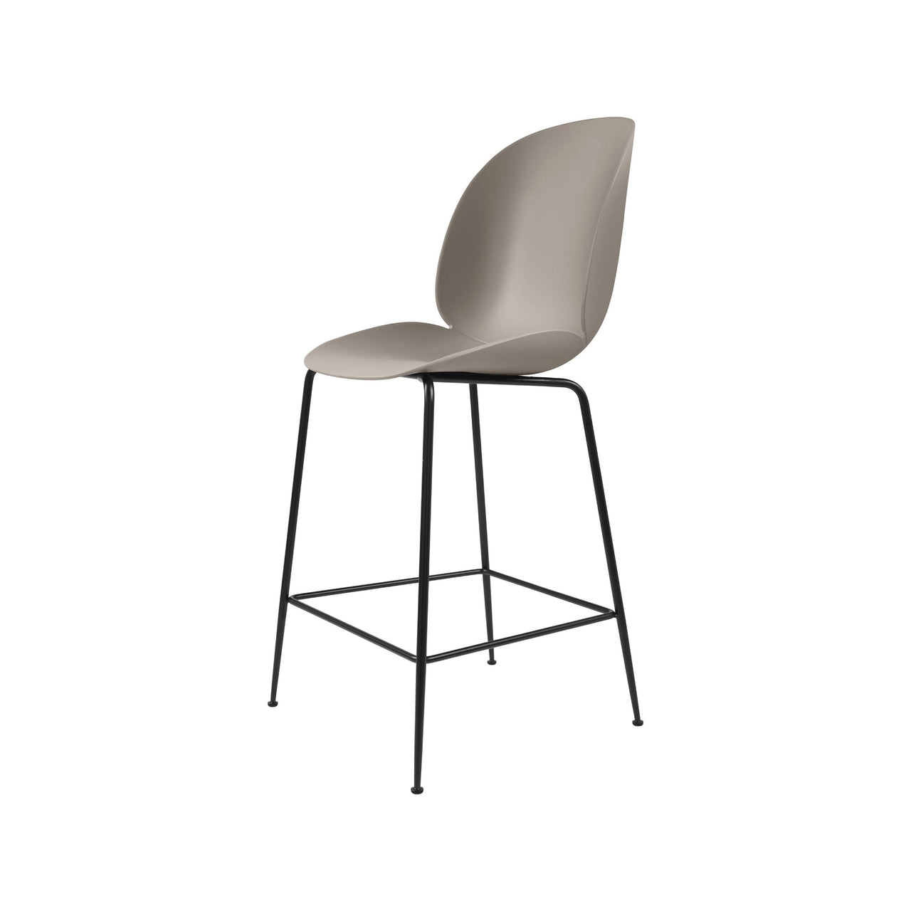 Beetle Bar + Counter Chair: Felt Glides + Counter + New Beige + Black Matt