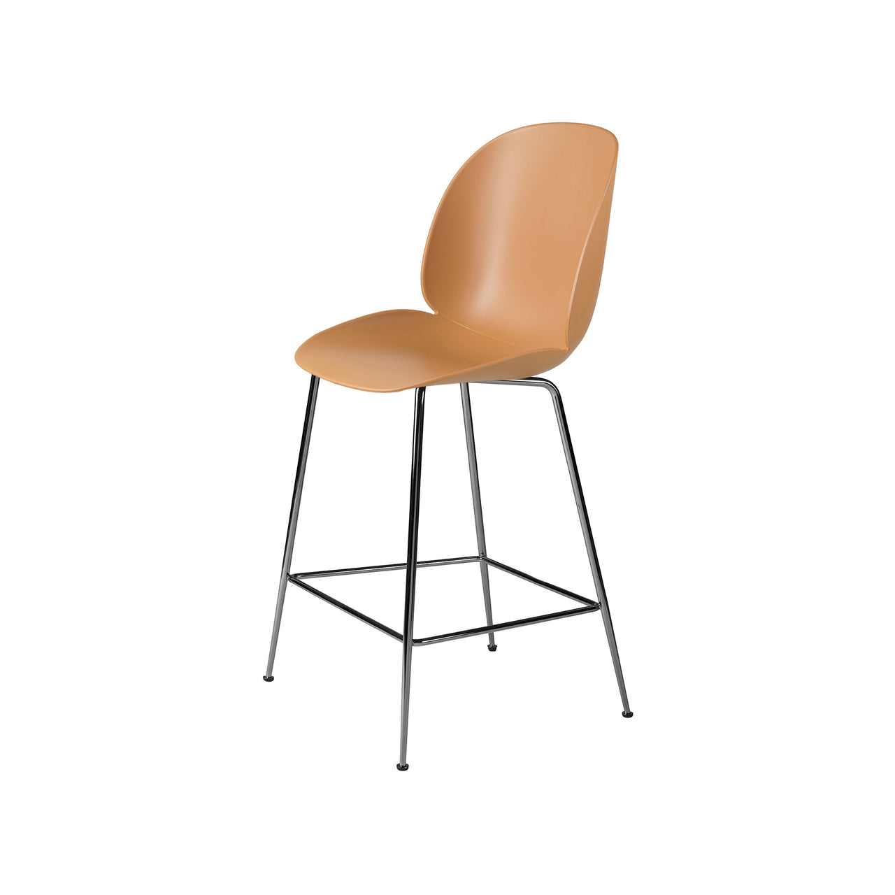 Beetle Bar + Counter Chair: Counter + Amber Brown + Black Chrome