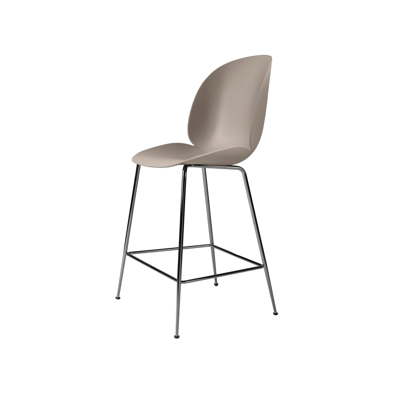 Beetle Bar + Counter Chair: Counter + New Beige + Black Chrome