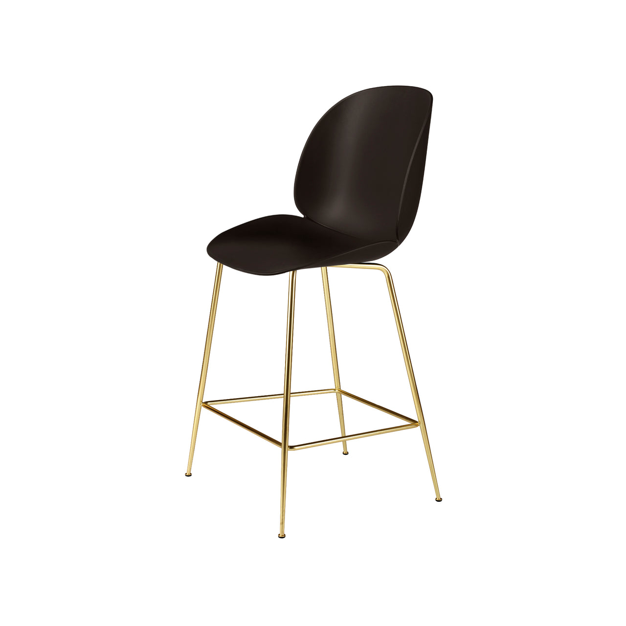 Beetle Bar + Counter Chair: Counter + Mocha Brown + Brass Semi Matt