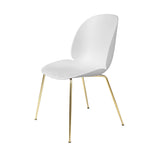 Beetle Dining Chair: Conic Base + Alabaster White + Brass Semi Matt