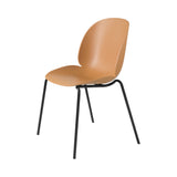 Beetle Dining Chair: Stacking Base + Amber Brown + Black Matt