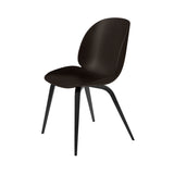 Beetle Dining Chair: Wood Base + Mocha Brown + Black Stained Beech