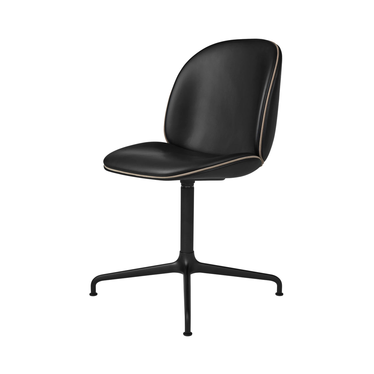 Beetle Meeting Chair: 4-Star Swivel Base + Full Upholstery + Black Matt