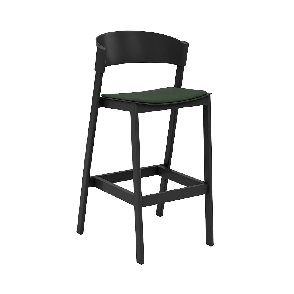 Cover Bar Stool: Upholstered + Black + Without Footrest