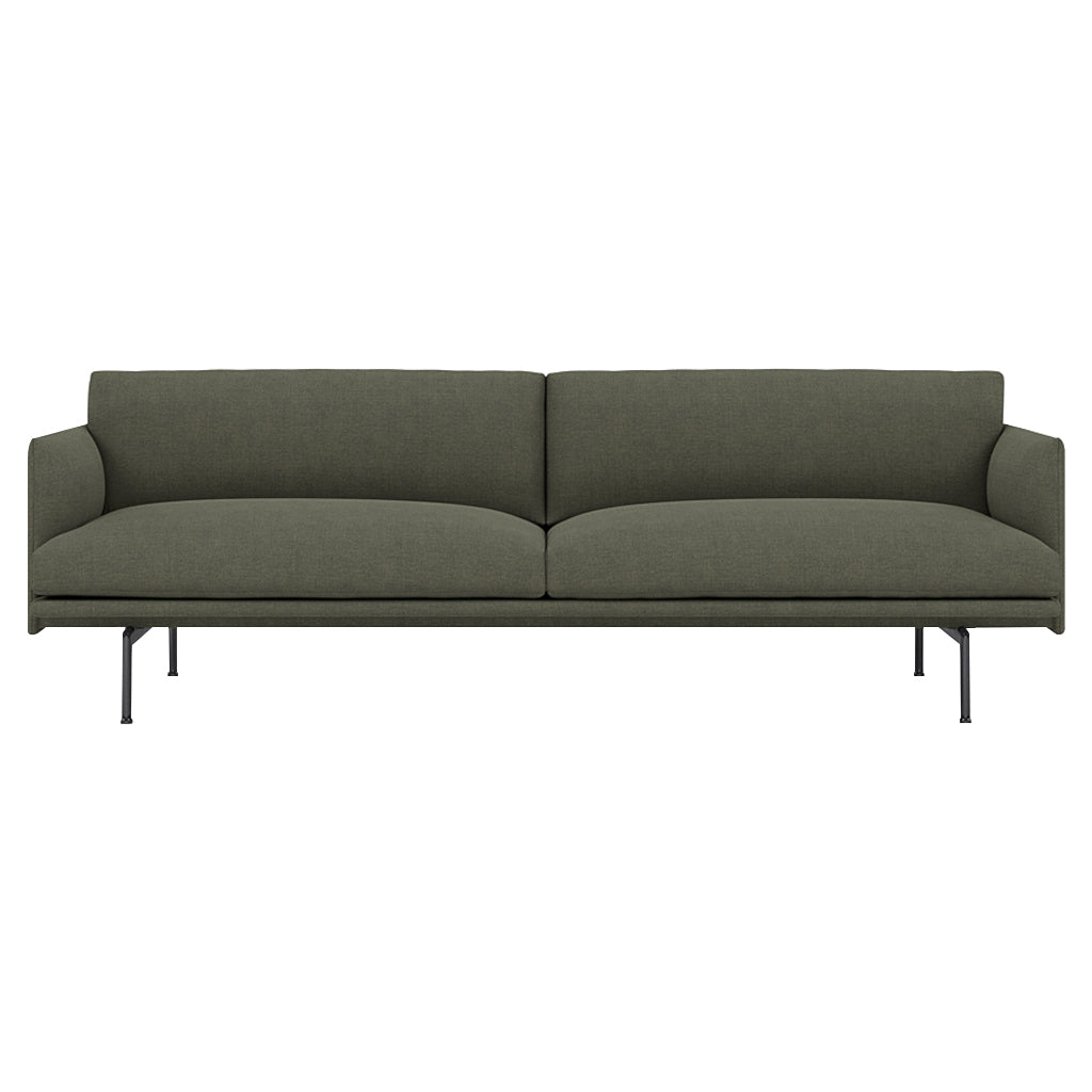 Outline 3-Seater Sofa: Black + Fiord 961