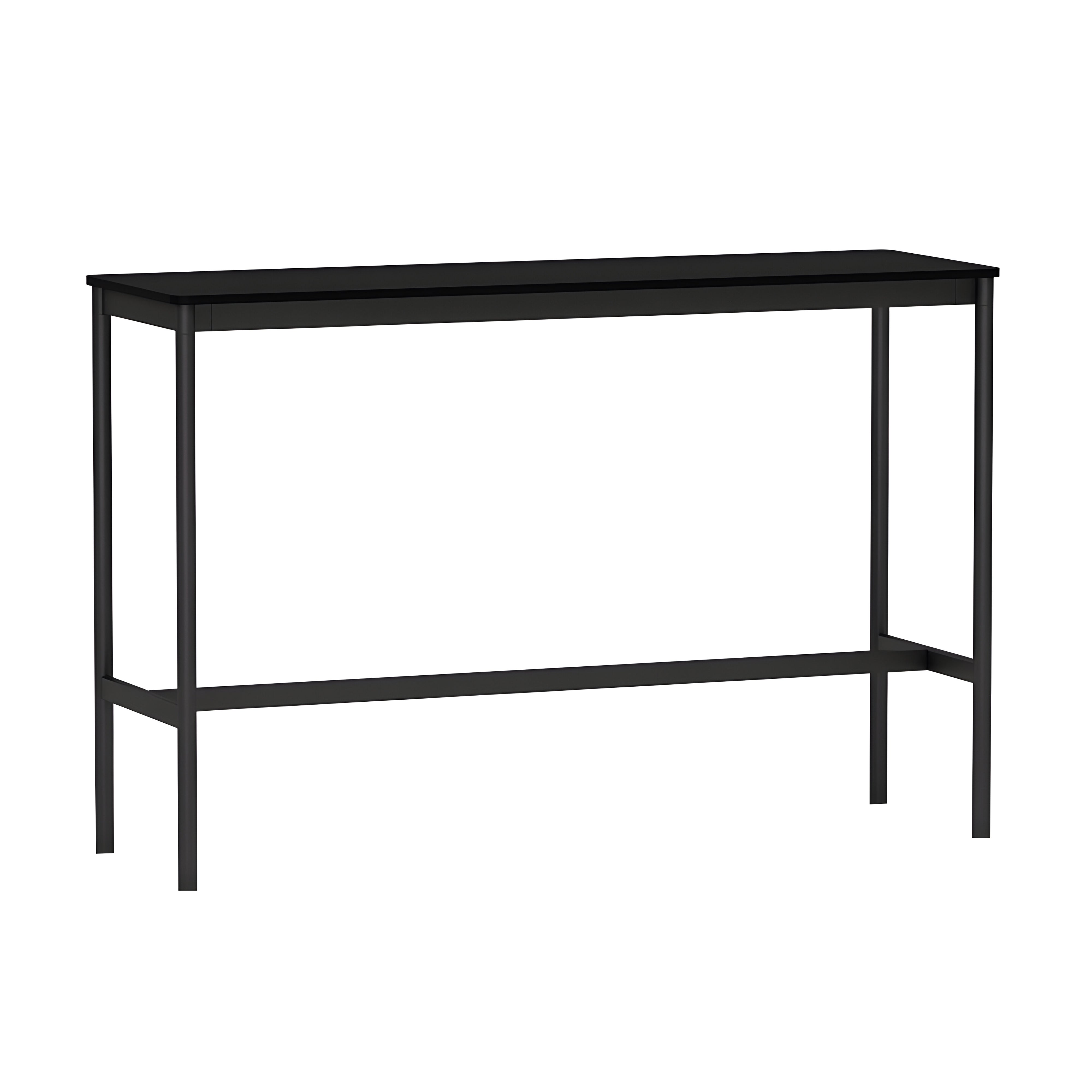 Base High Table: 160 + High + Narrow + Black Laminate + Black ABS Edge + Black
