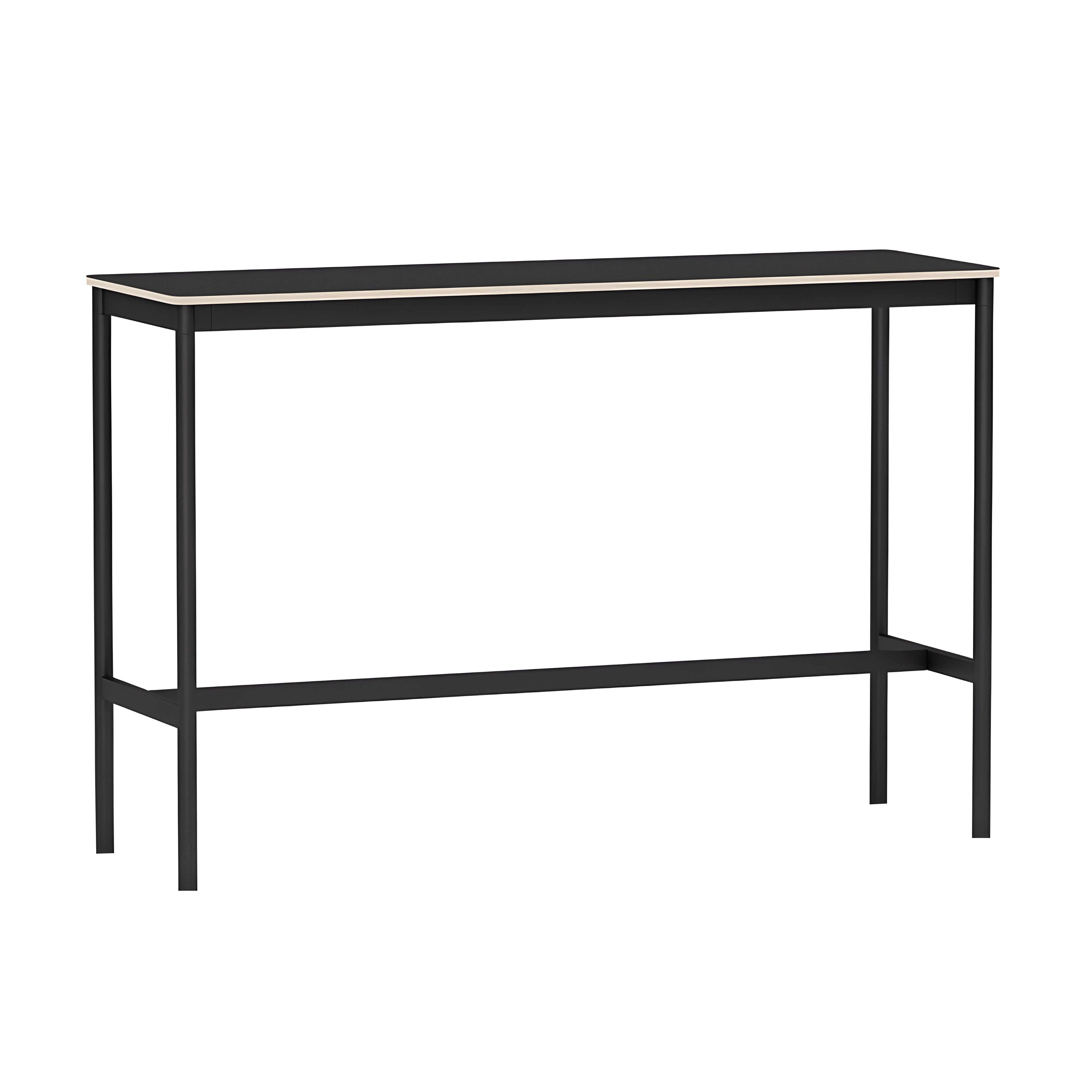 Base High Table: 160 + High + Narrow + Black Nanolaminate + Plywood Edge + Black