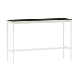 Base High Table: 160 + High + Narrow + Black Laminate + Plywood Edge +  White