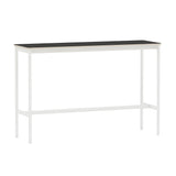 Base High Table: 160 + High + Narrow + Black Linoleum + Plywood Edge + White