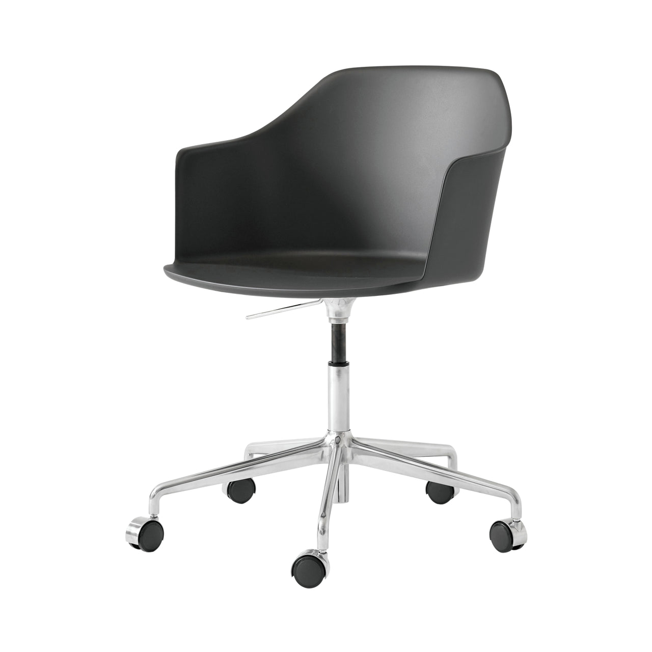 Rely Armchair HW53: Black + Polished Aluminum