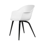 Bat Dining Chair: Wood Base + Alabaster White + Black Stained Beech