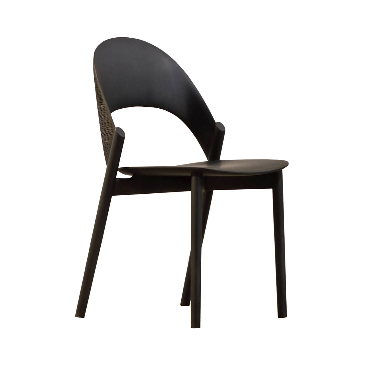 Sana Chair: Black Maple + Woven + Without Cushion