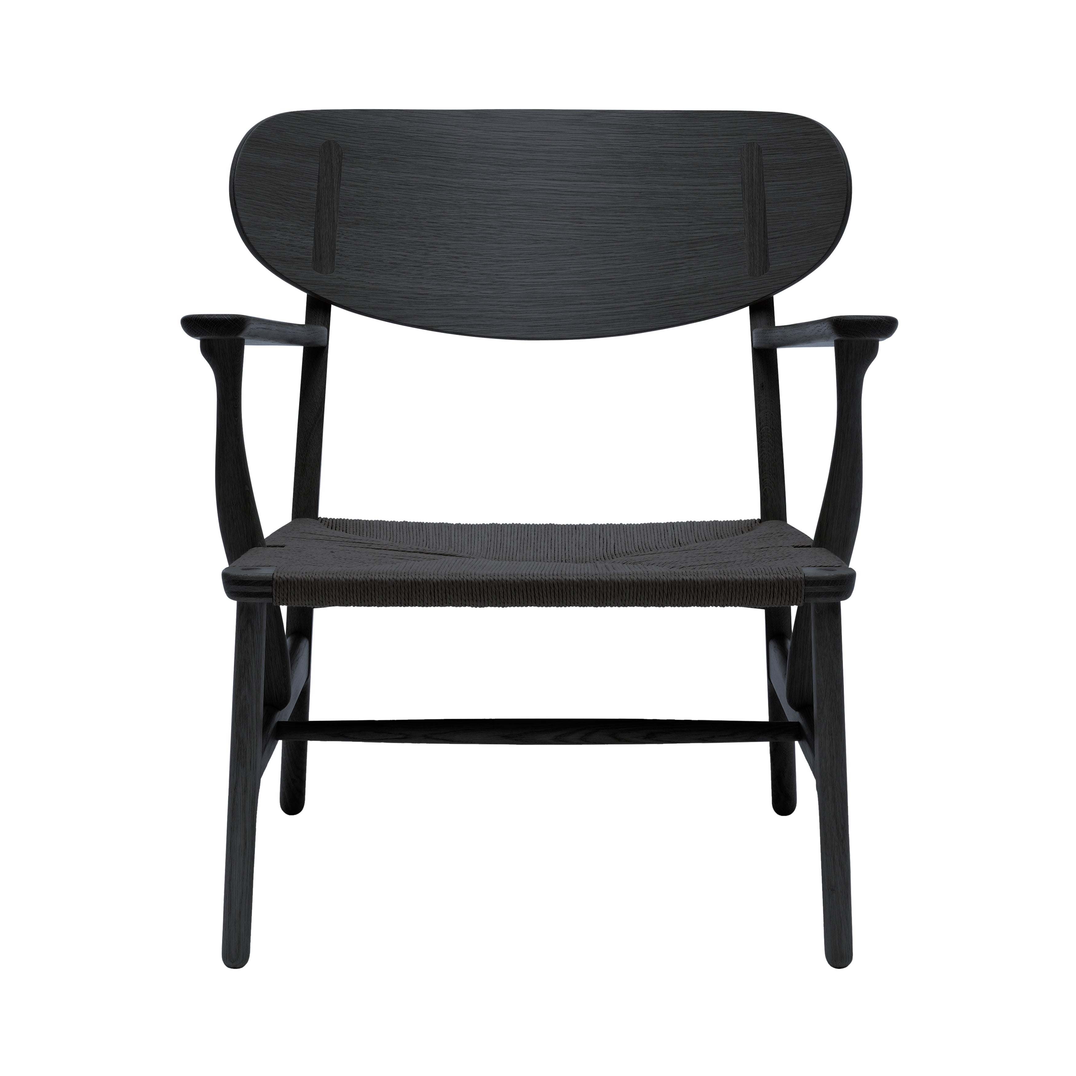 CH22 Lounge Chair: Black + Black Oak