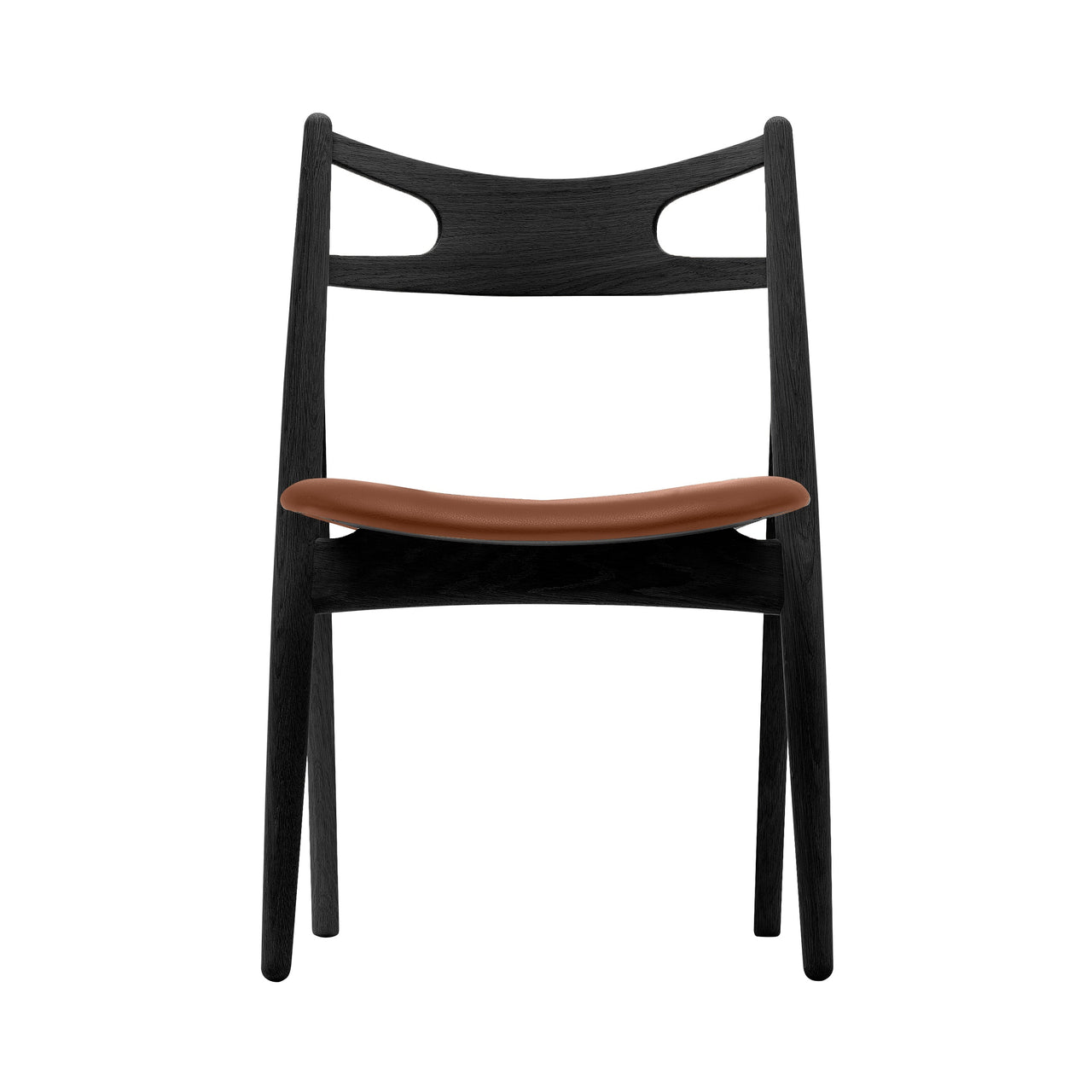CH29P Sawbuck Chair: Oak + Black Oak
