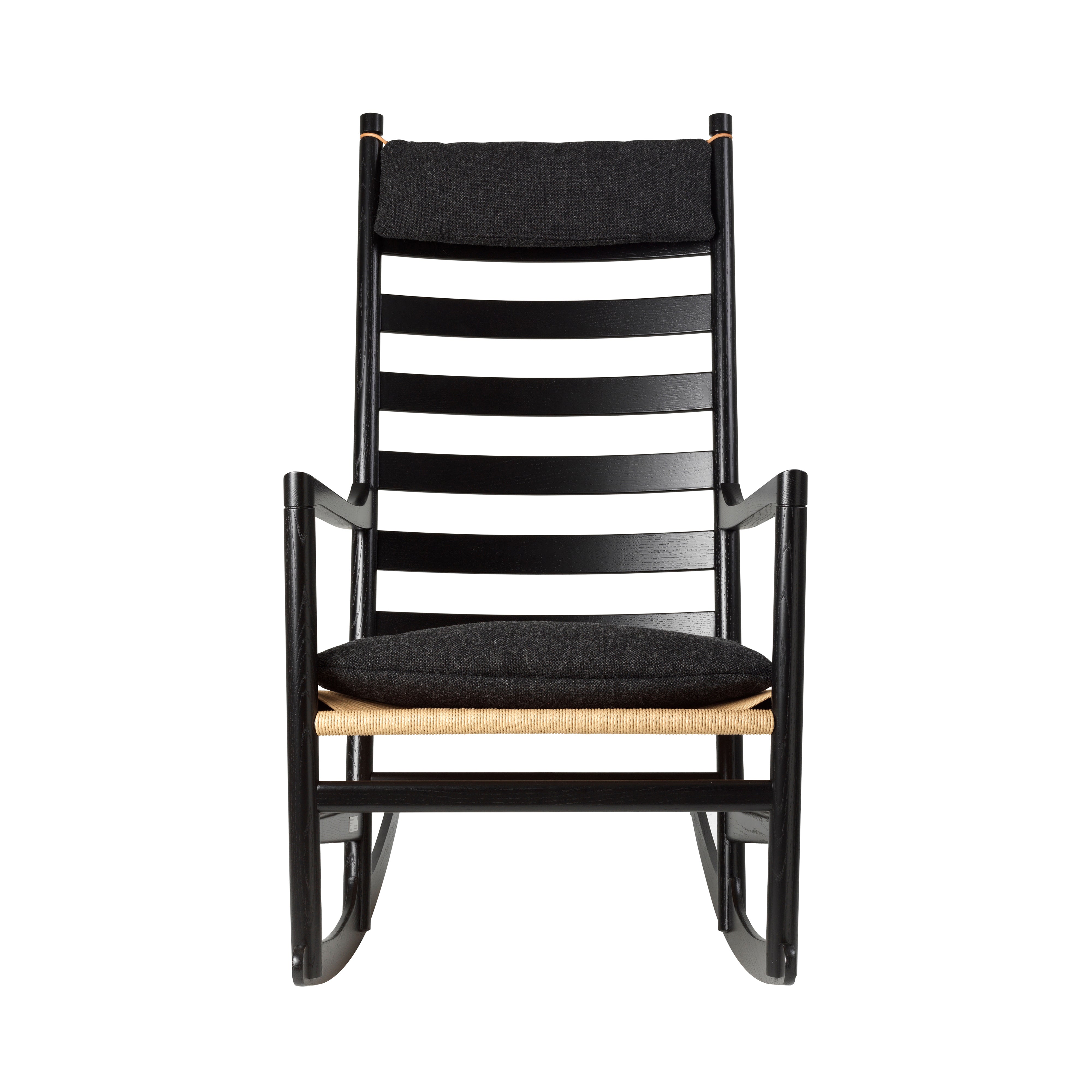 CH45 Rocking Chair with Cushion: Natural + Black Oak