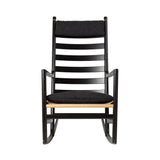 CH45 Rocking Chair with Cushion: Natural + Black Oak