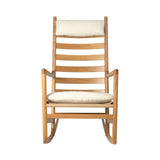 CH45 Rocking Chair with Cushion: Natural + Lacquered Oak
