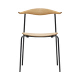 CH88T Dining Chair: Black Powder-Coated Steel + Oiled Beech