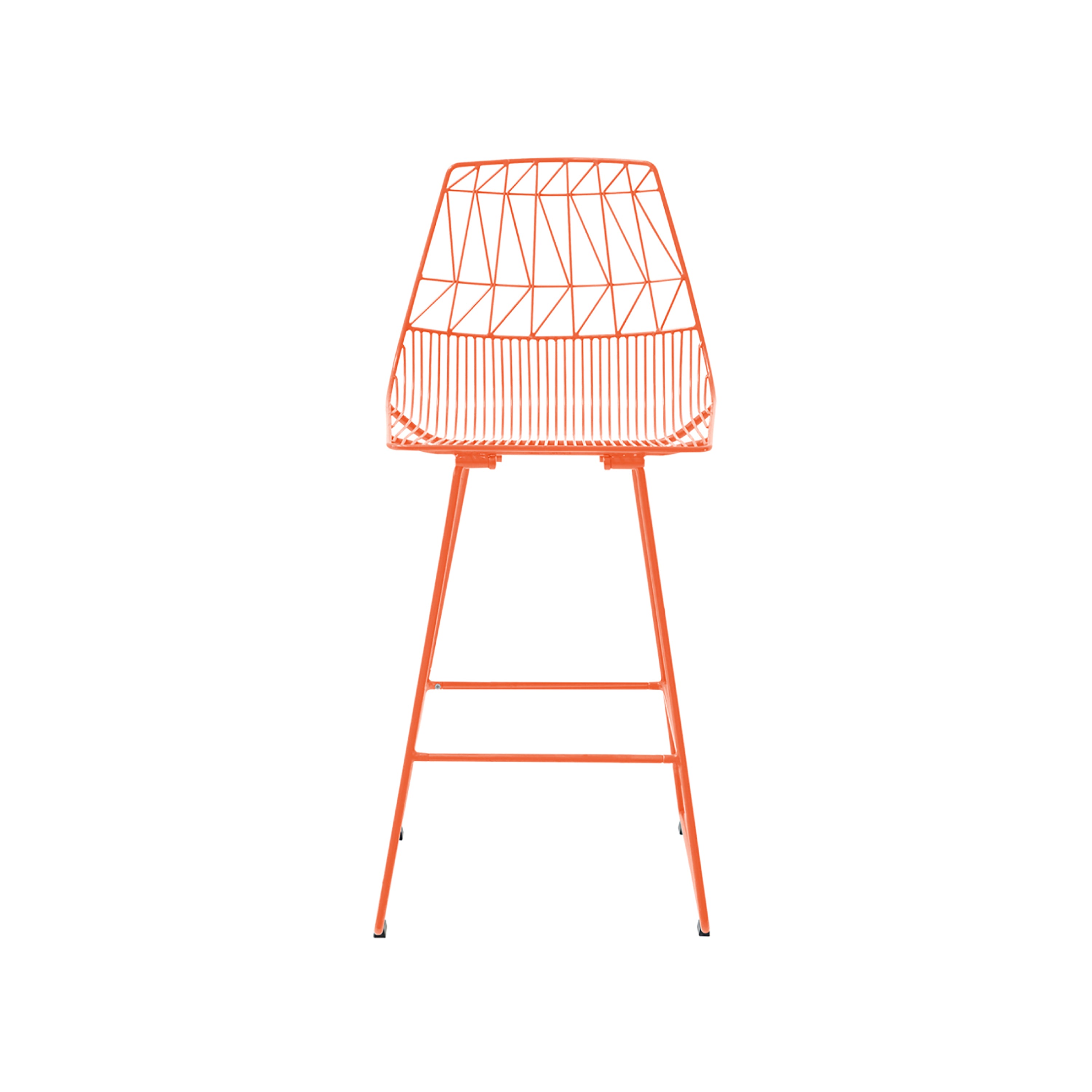 Lucy Bar + Counter Stool: Color + Counter + Orange + Without Seat Pad