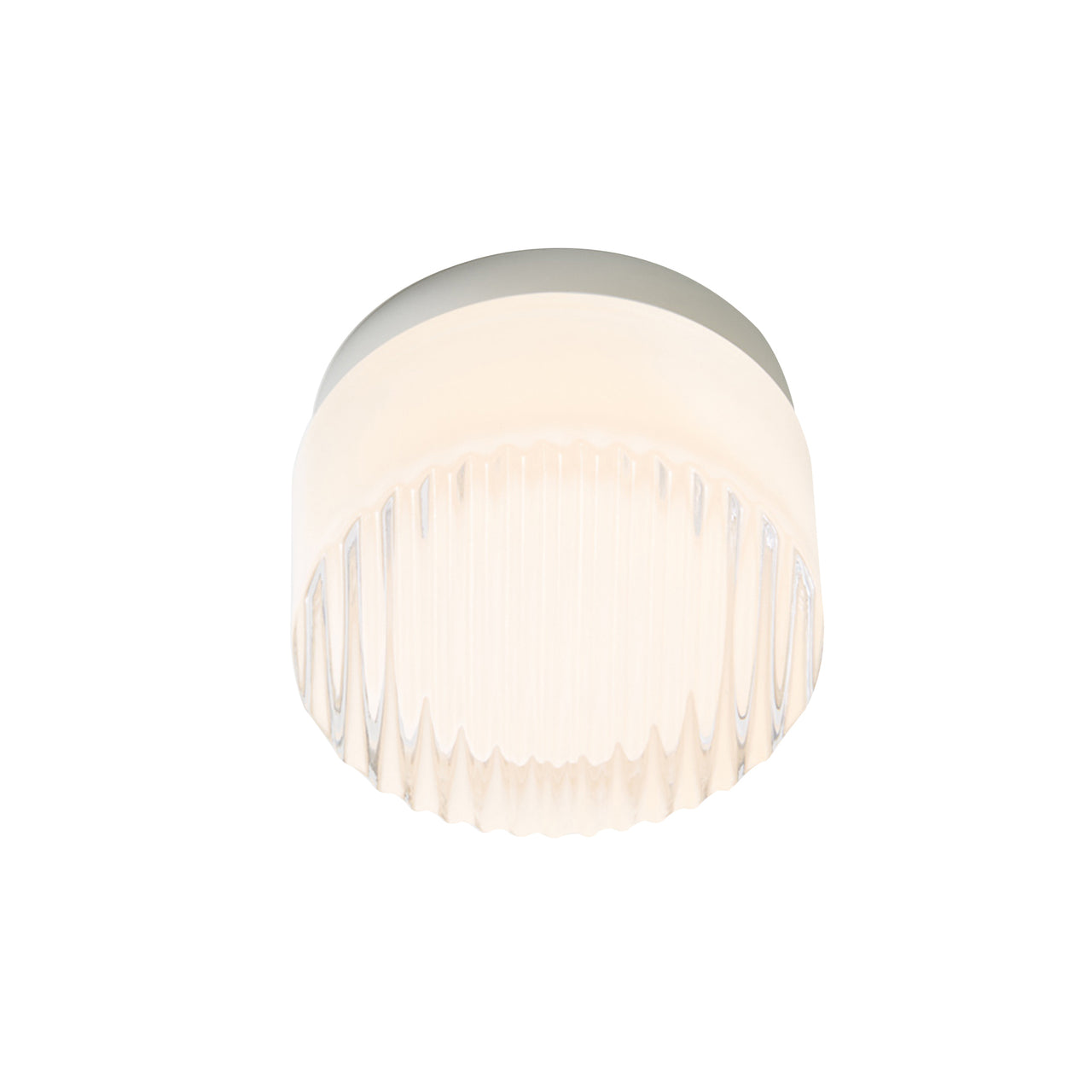 Crisp IP65 Flush Mount: White Interior + Natural Anodized