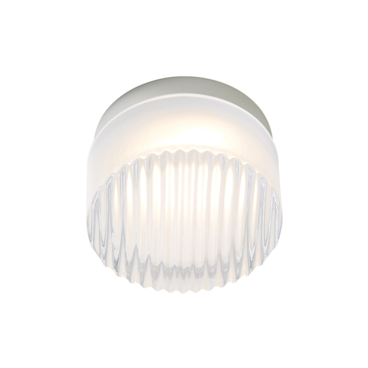 Crisp IP65 Flush Mount: Frosted Interior + Natural Anodized