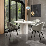 Bat Dining Chair: Wood Base + Fully Upholstered