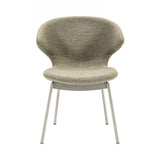 Ella Dining Chair: Tubular + Stainless Steel + Fine Boucle Sable