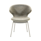 Ella Dining Chair: Tubular + Stainless Steel + Fine Boucle Sable