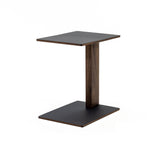 Overhang Side Table: Rectangular + Walnut + Black