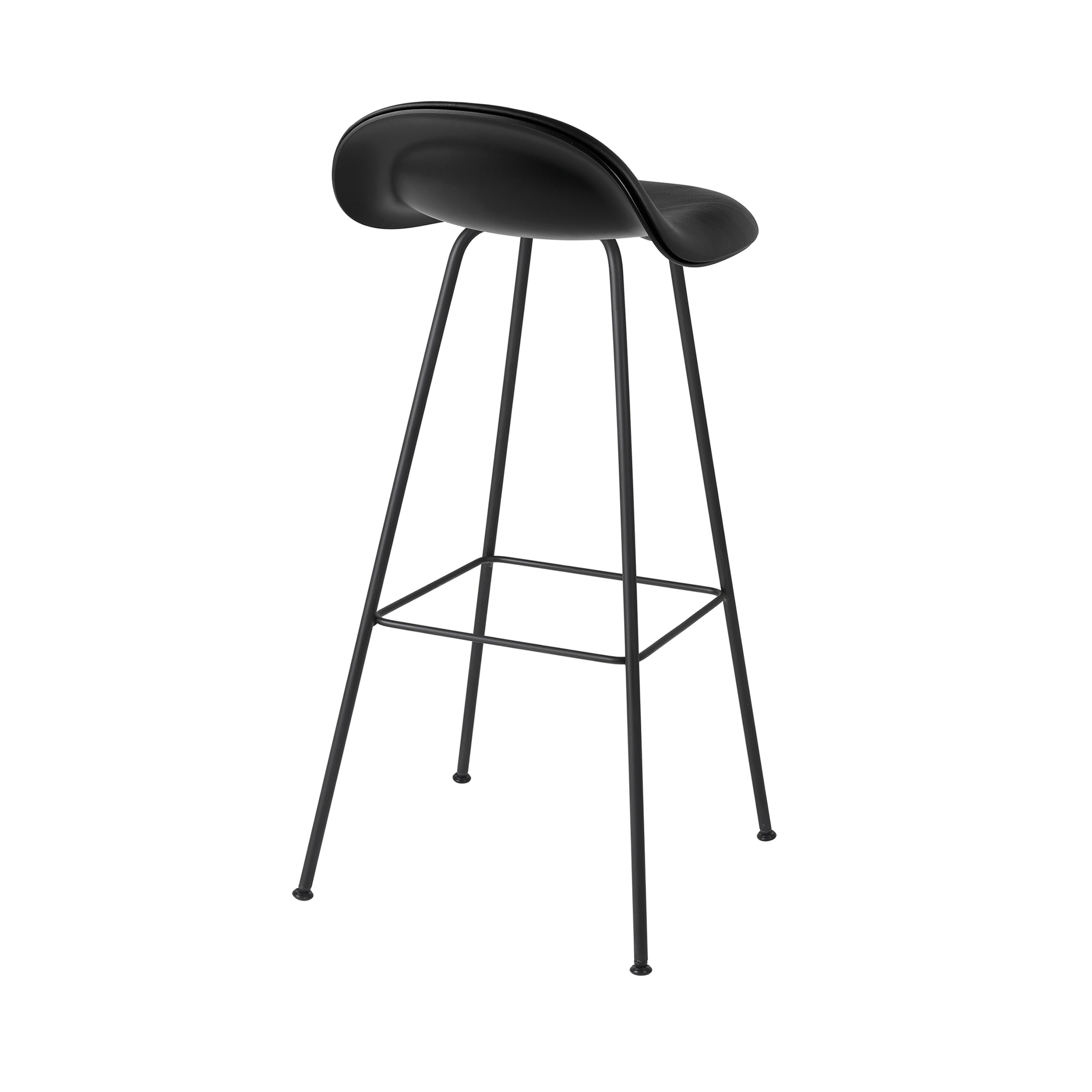 3D Counter Stool Center Base: Front Upholstery + Black Stained Beech