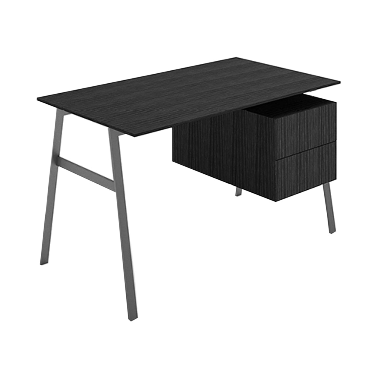Homework 1 Desk: Double Drawer Right + Gun Metal + Black Oak + Black Oak