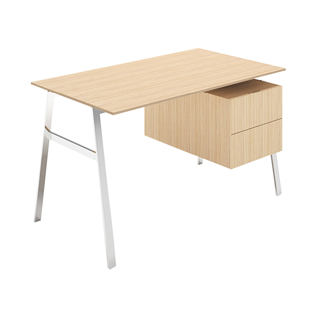 Homework 1 Desk: Double Drawer Right + Chrome + Oak + White Oak