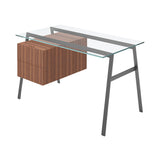 Homework 1 Desk: Double Drawer Left with Glass Top + Gun Metal + Walnut