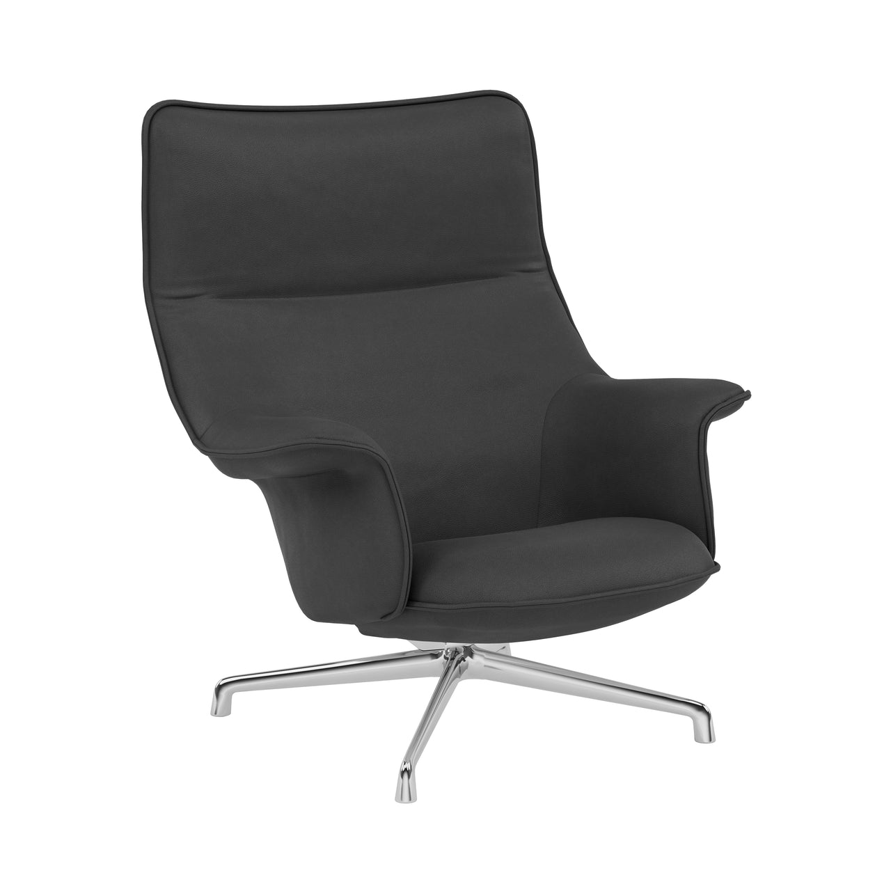 Doze Lounge Chair: Swivel Base + High + Chrome
