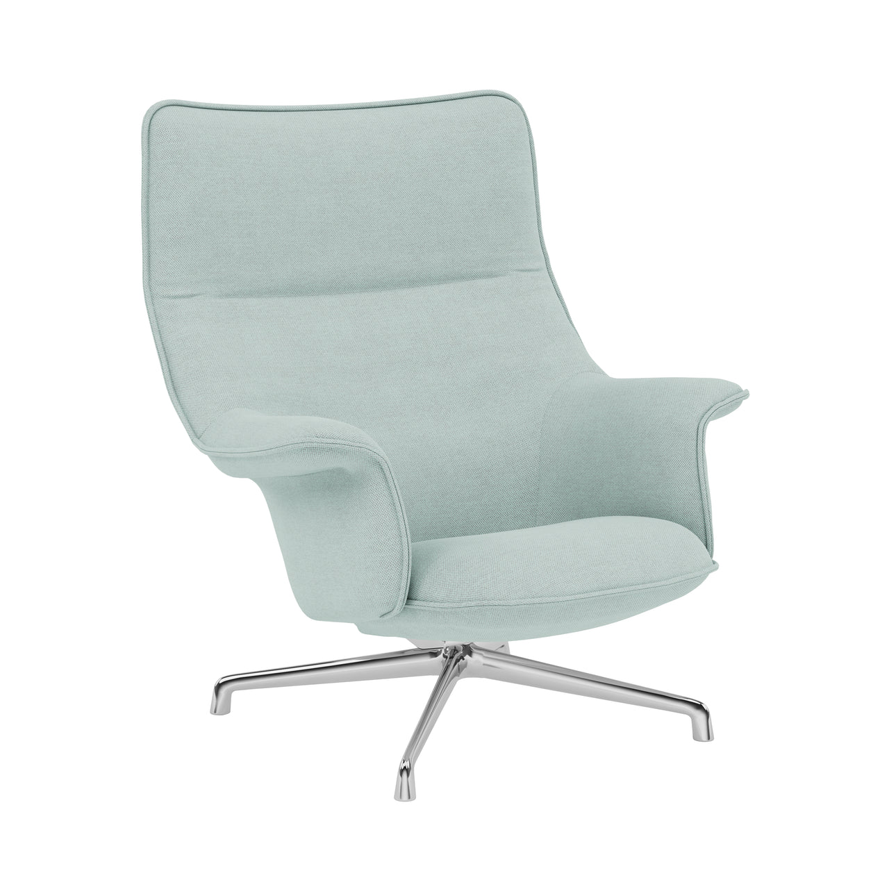 Doze Lounge Chair: Swivel Base + High + Chrome