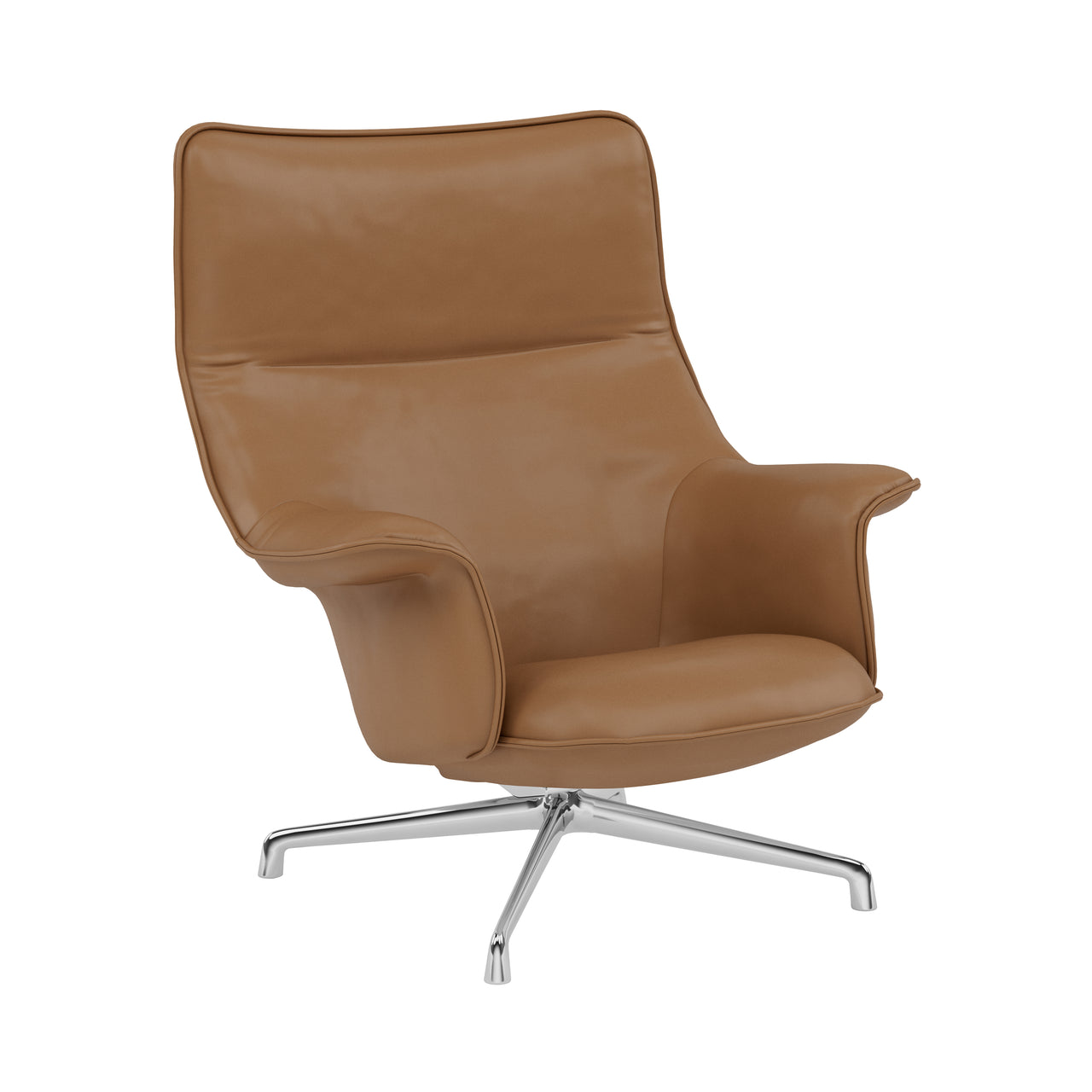 Doze Lounge Chair: Swivel Base + High + Chrome