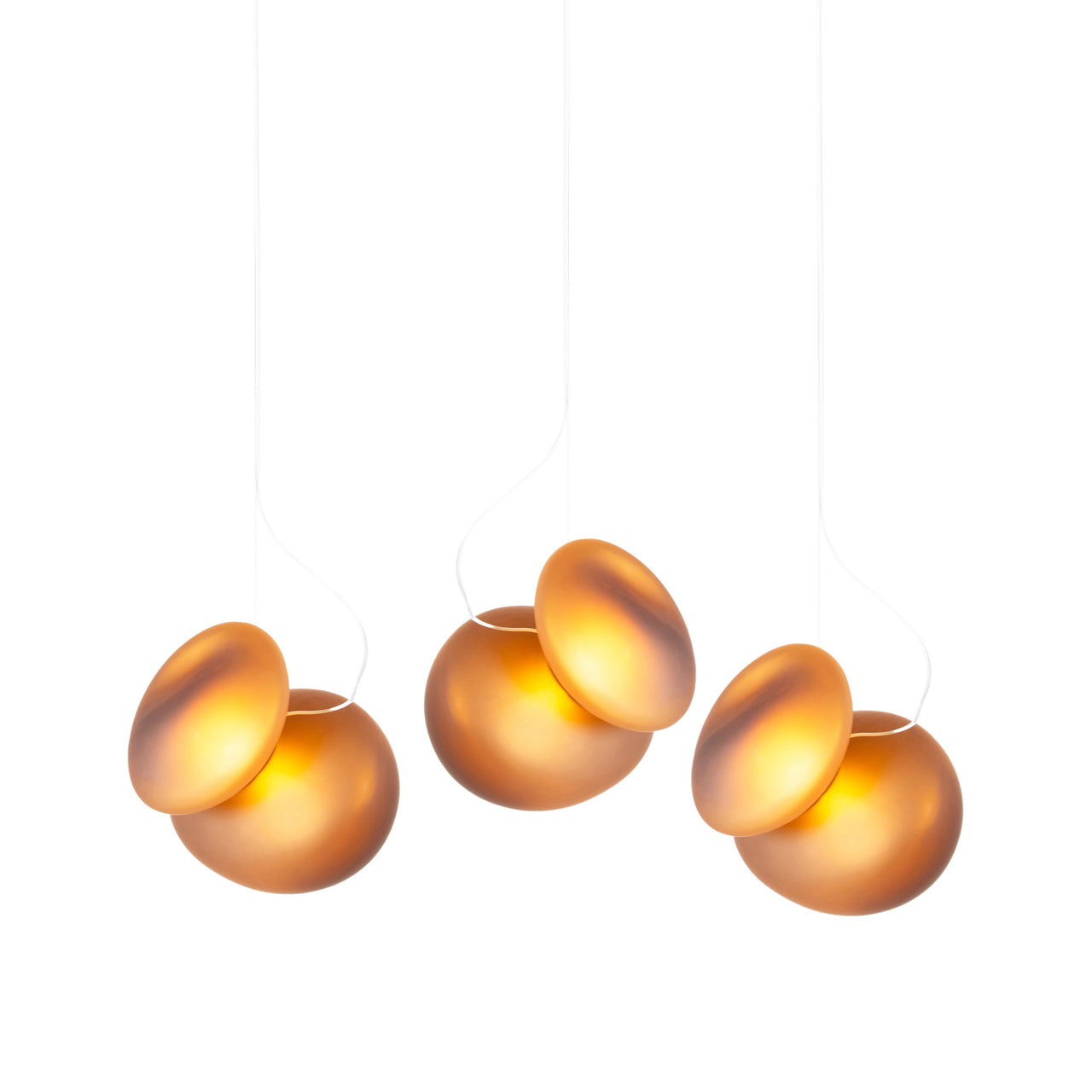 Pebble Linear 3 Pendant Light: A + C + Citrine + Citrine