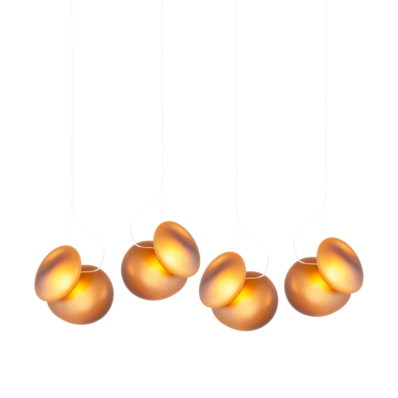 Pebble Linear 4 Pendant Light: A + D + Citrine + Citrine