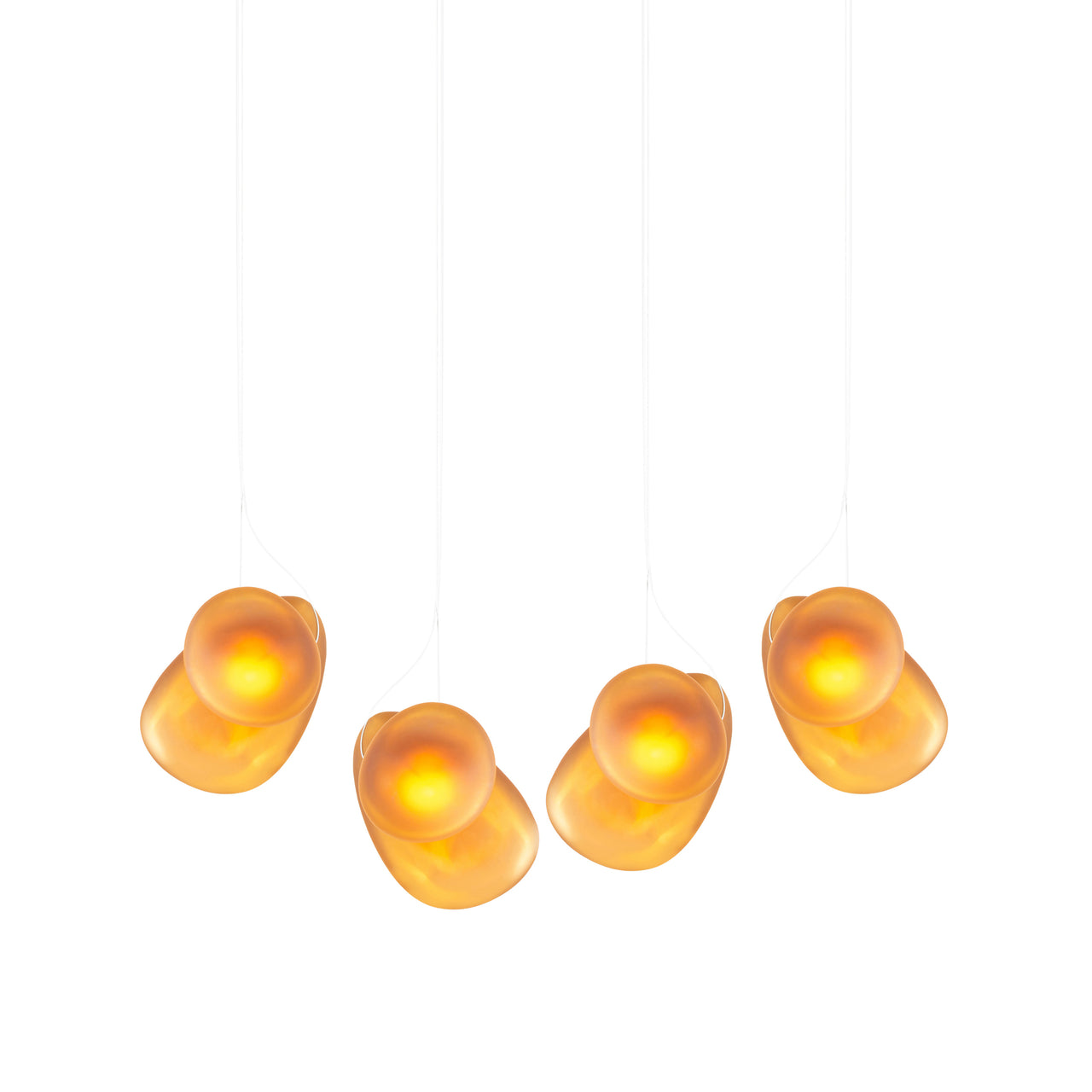 Pebble Linear 4 Pendant Light: B + D + Citrine + Citrine