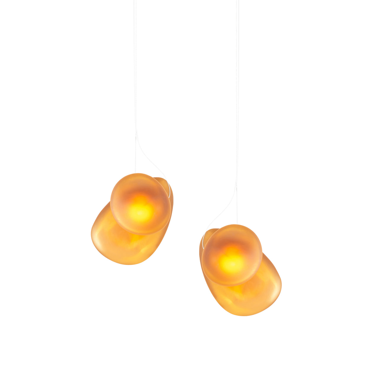 Pebble Linear 2 Pendant Light: B + D + Citrine + Citrine