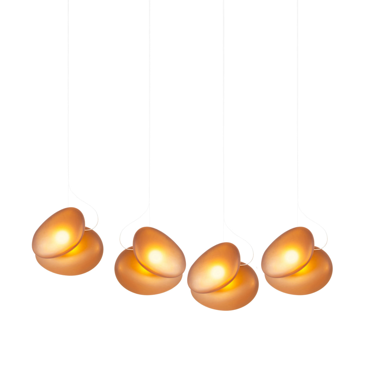 Pebble Linear 4 Pendant Light: A + C + Citrine + Citrine