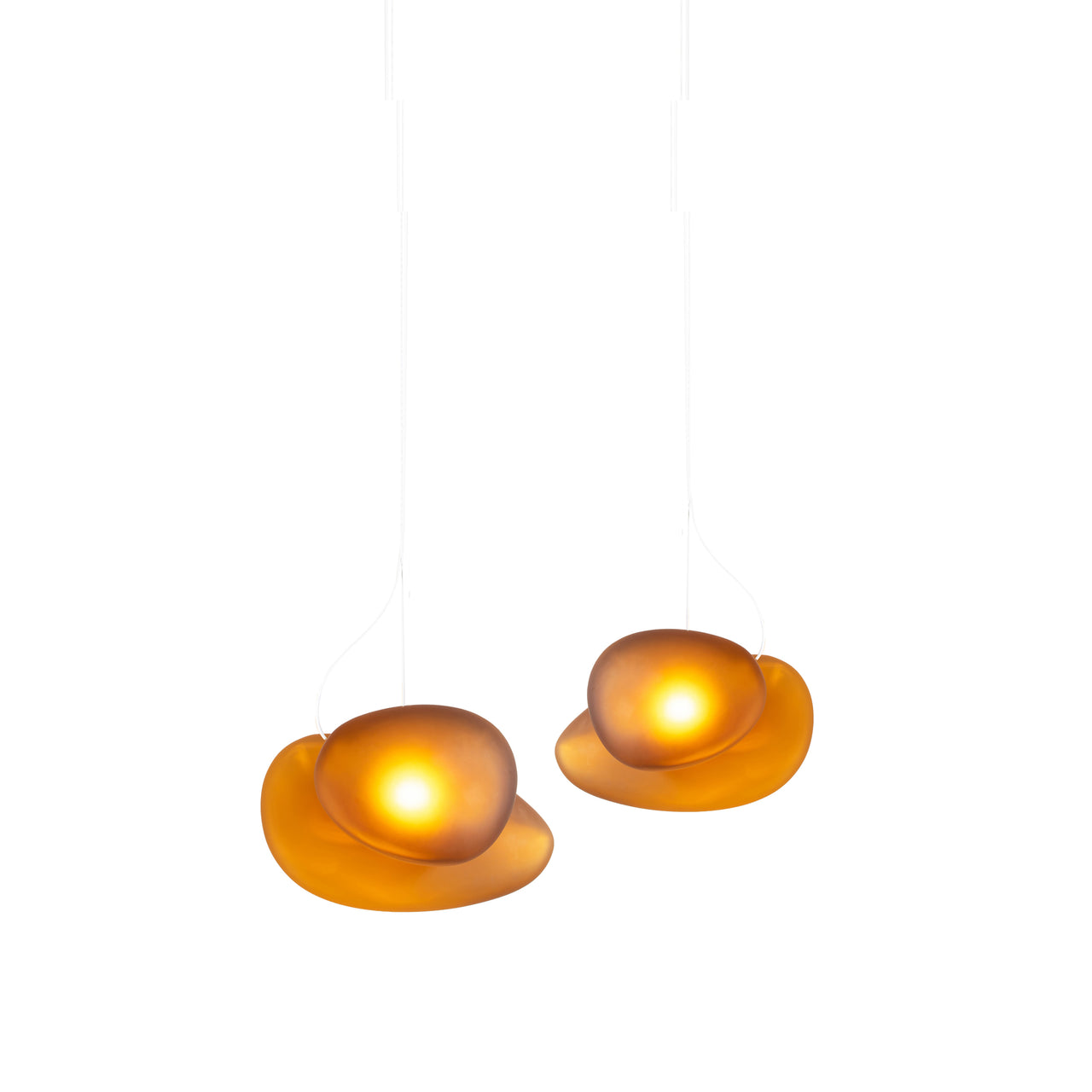 Pebble Linear 2 Pendant Light: B + C + Citrine + Citrine