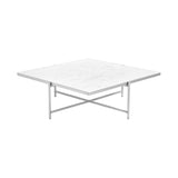Coffee Table 90: White Marble + Stainless Steel