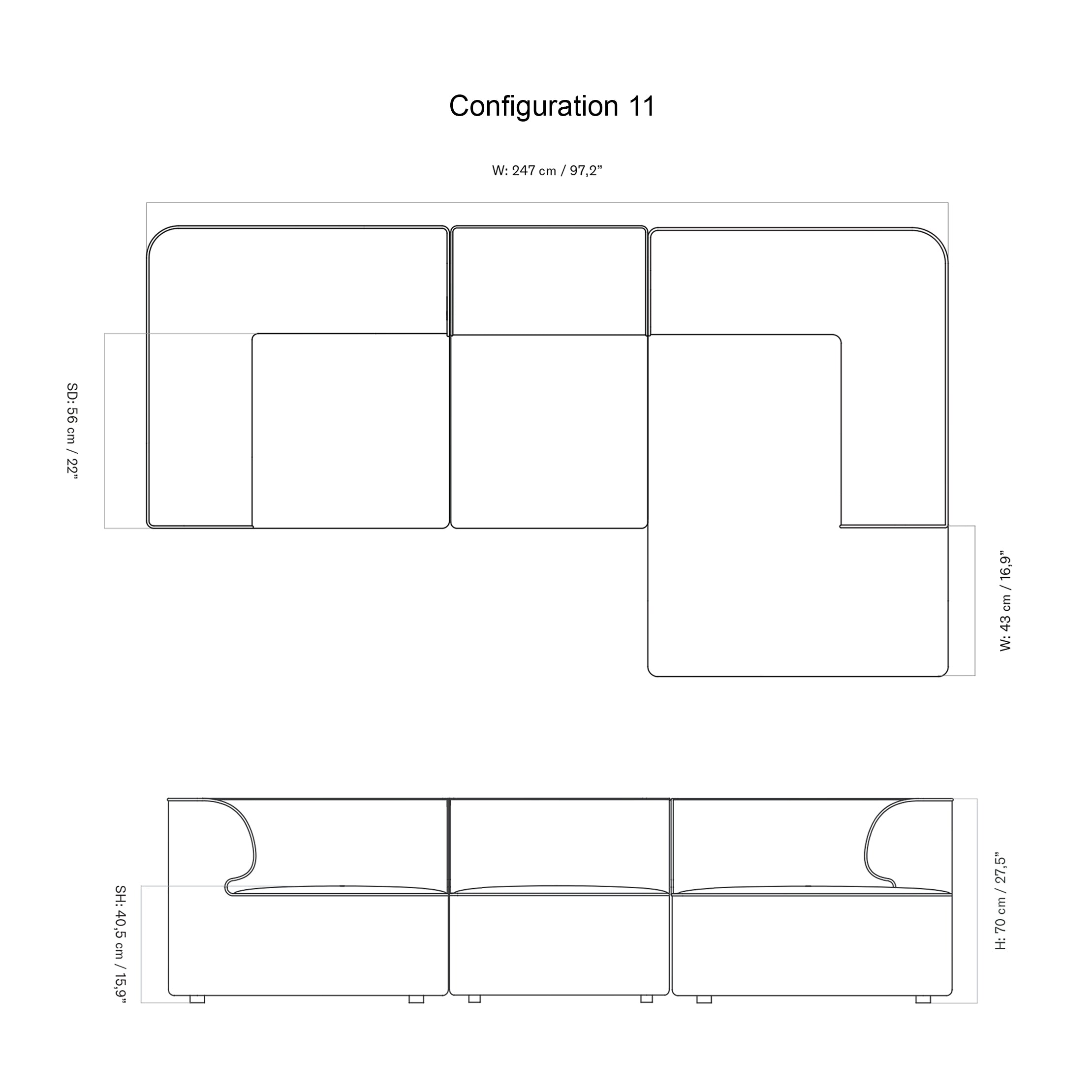 Eave 3 Seater Sofa: Small