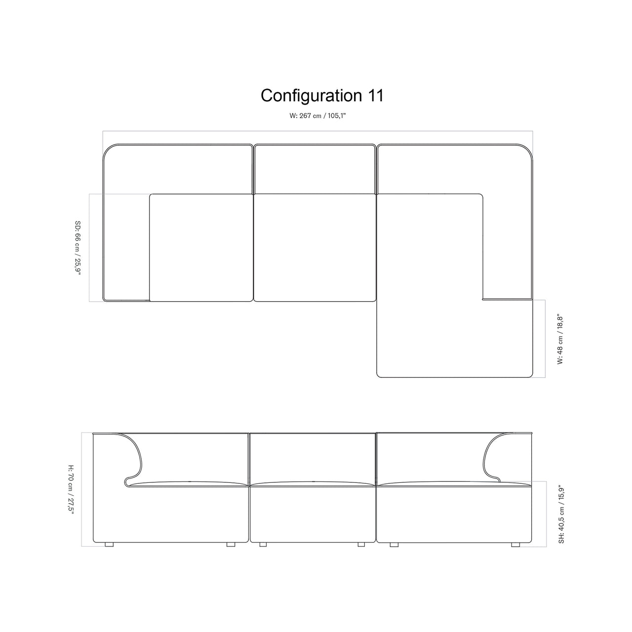 Eave 3 Seater Sofa: Large