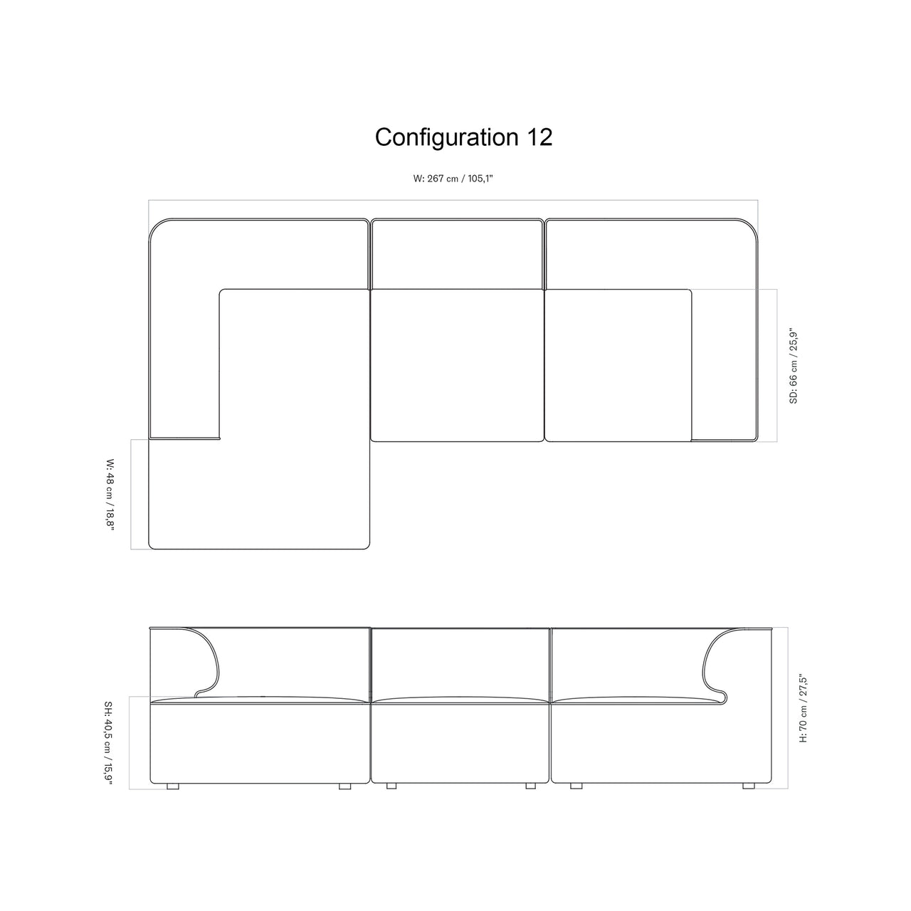 Eave 3 Seater Sofa: Large