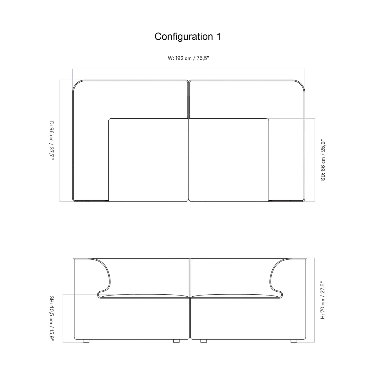 Eave 2 Seater Sofa: Large